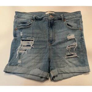 Max Jean Woman's Sustainable Denim Shorts Size 1XL Blue Stretchy Inseam 3"